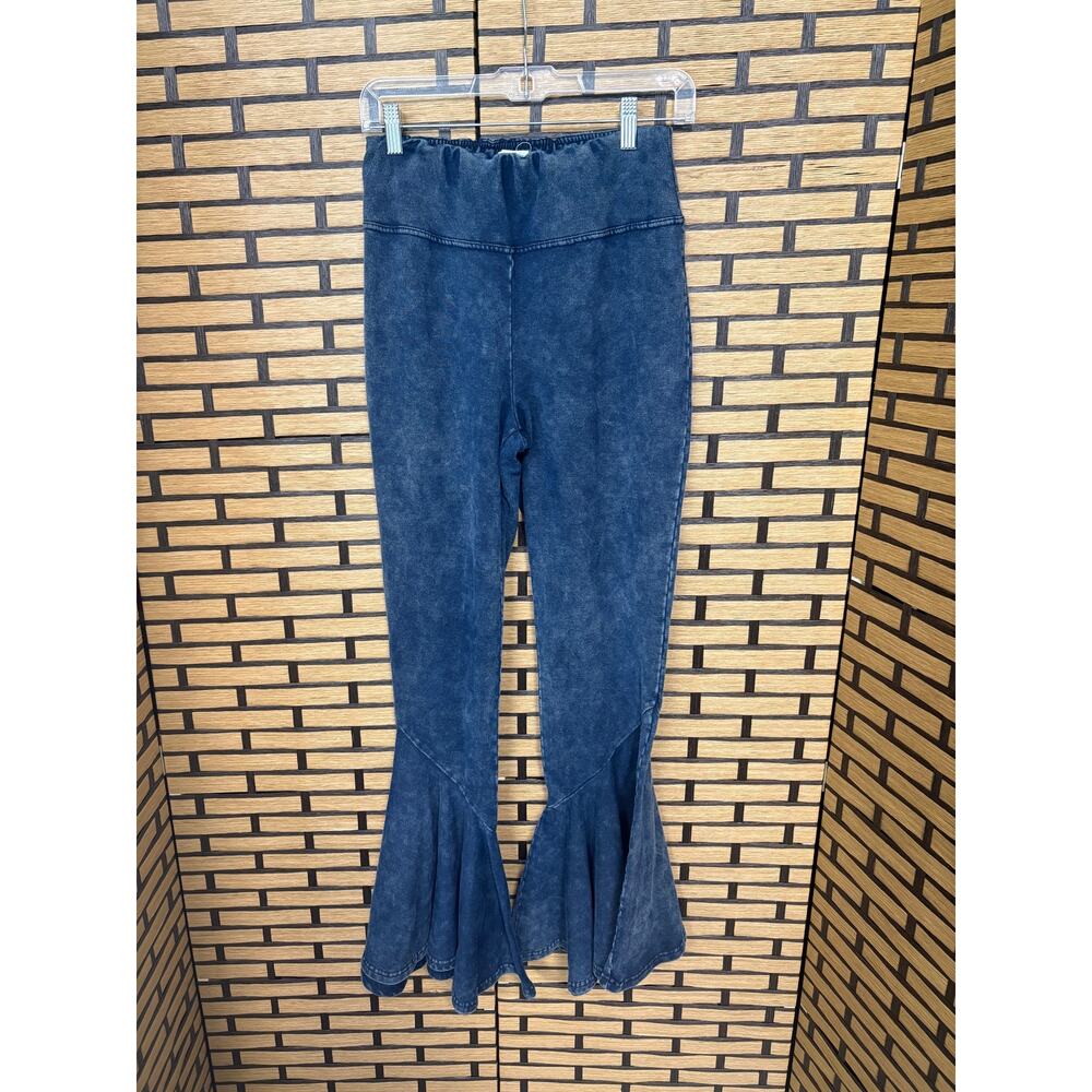 Earthbound Blue Flare Leg Pull On Pants Size Large
